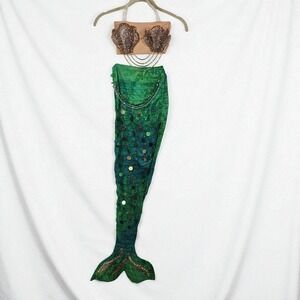 Kids Mermaid‎ Costume Set Rhinestone Sequin Little Mermaid Cosplay Sitting Only
